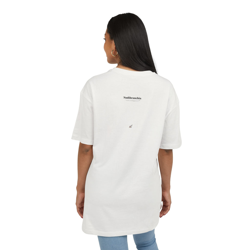 'Nudibranchia' Oversize Tee — Minimal Micro-Logo Graphic