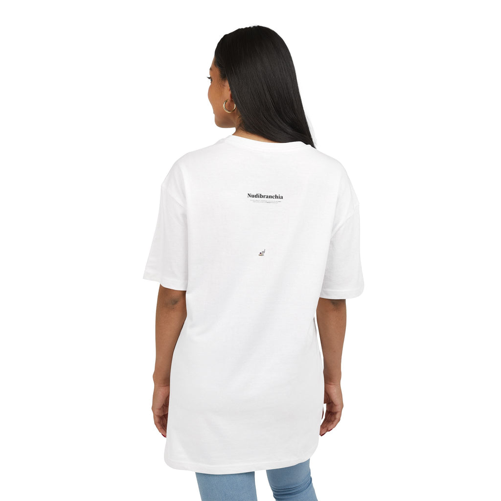'Nudibranchia' Oversize Tee — Minimal Micro-Logo Graphic
