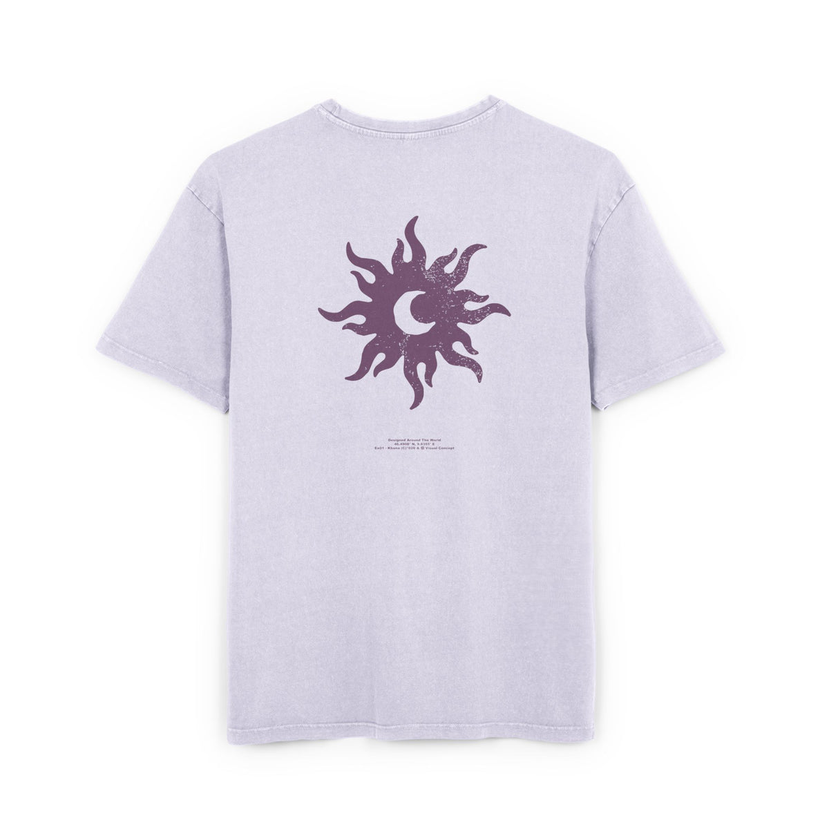 Moon & Sun Graphic — Acid Wash Oversized Tee