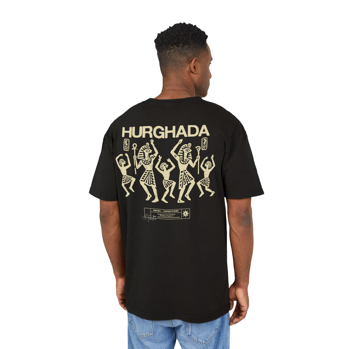 Hurghada Egypt Vintage Graphic Tee — Acid-Wash Oversized Men’s T‑Shirt