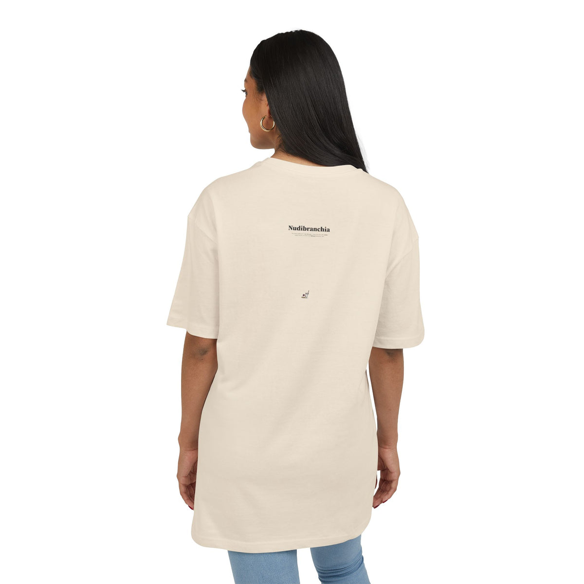 'Nudibranchia' Oversize Tee — Minimal Micro-Logo Graphic