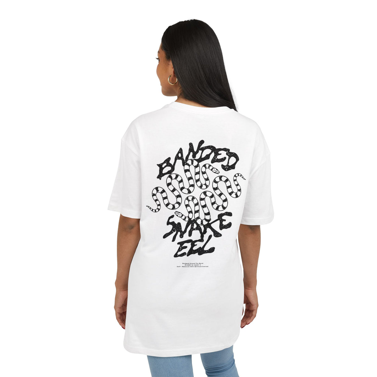 'Banded Snake' Oversize Tee —  Graphic Back Print