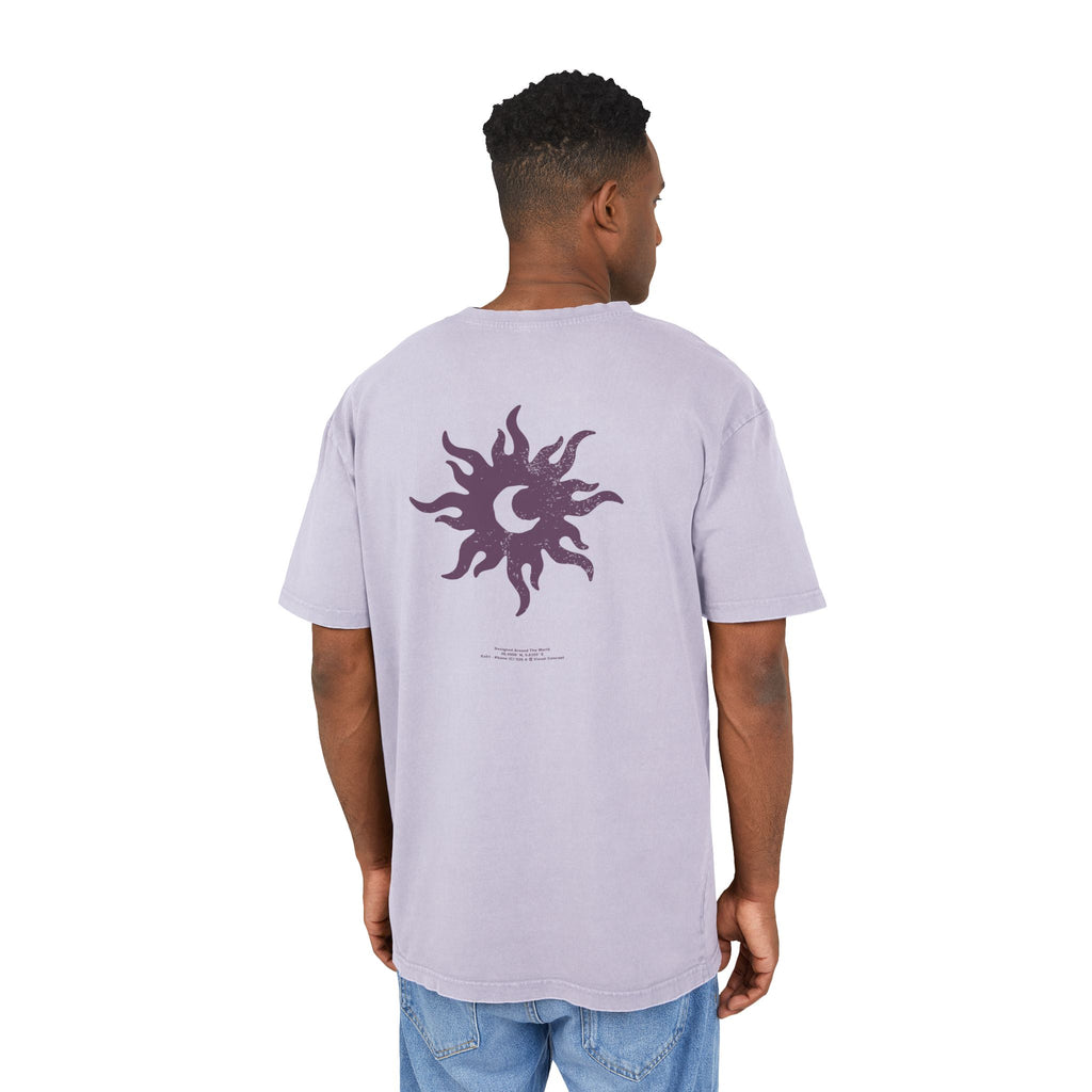 Moon & Sun Graphic — Acid Wash Oversized Tee