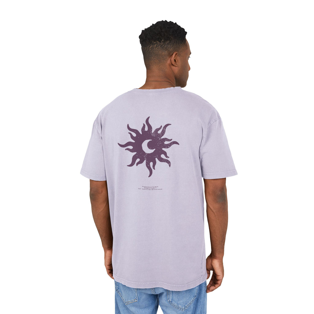 Moon & Sun Graphic — Acid Wash Oversized Tee
