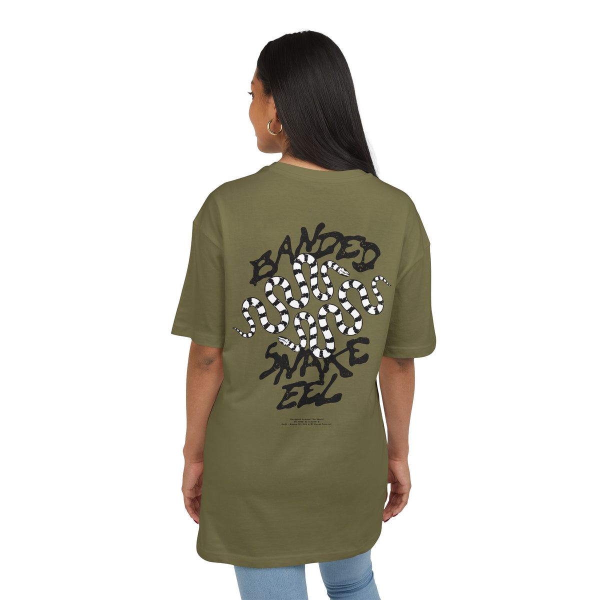 'Banded Snake' Oversize Tee —  Graphic Back Print