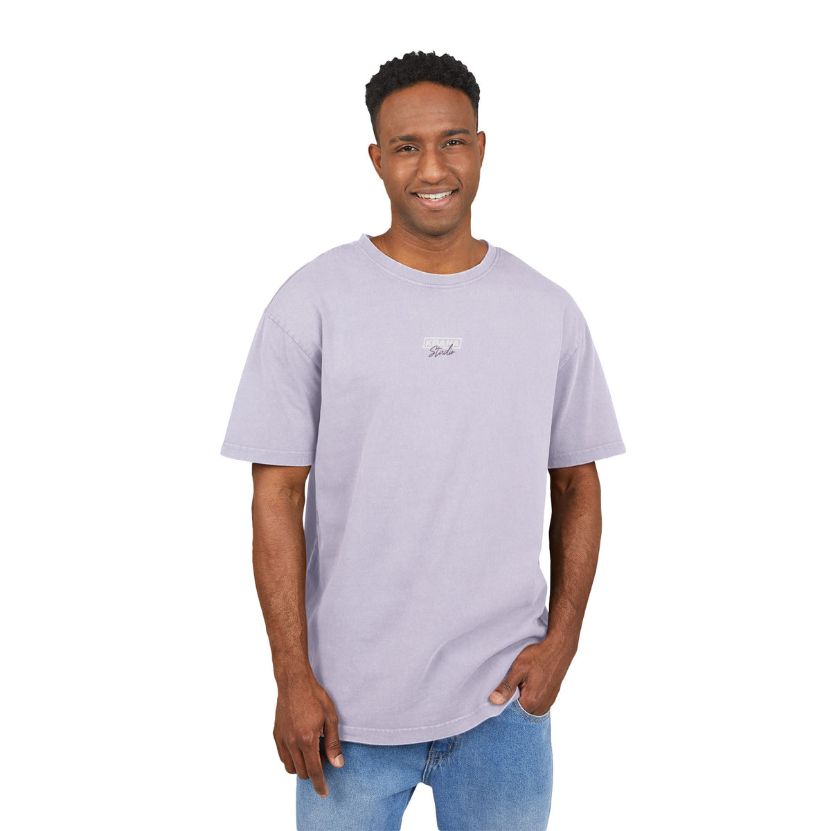 Moon & Sun Graphic — Acid Wash Oversized Tee